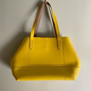 J. Crew Yellow Leather Tote Bag